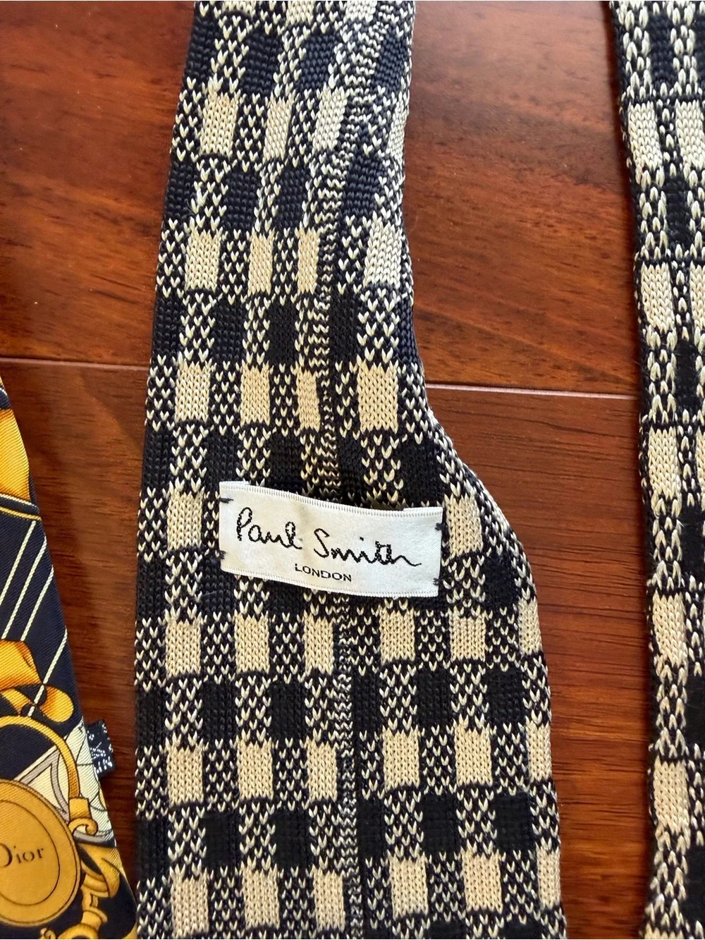 Two mens ties - Christian Dior and Paul Smith knit